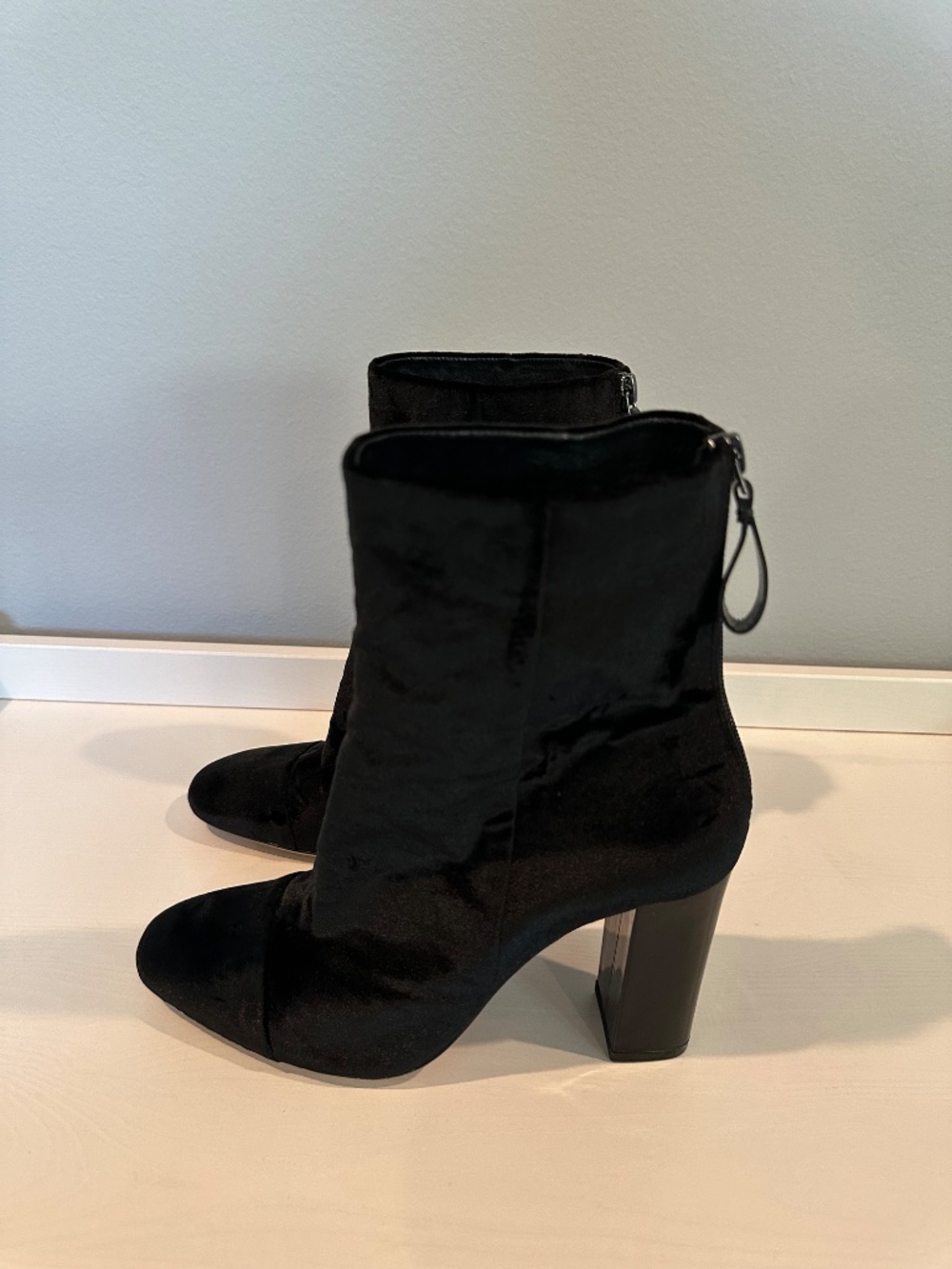 Alexandre Birman Black Velvet Boots Size 39